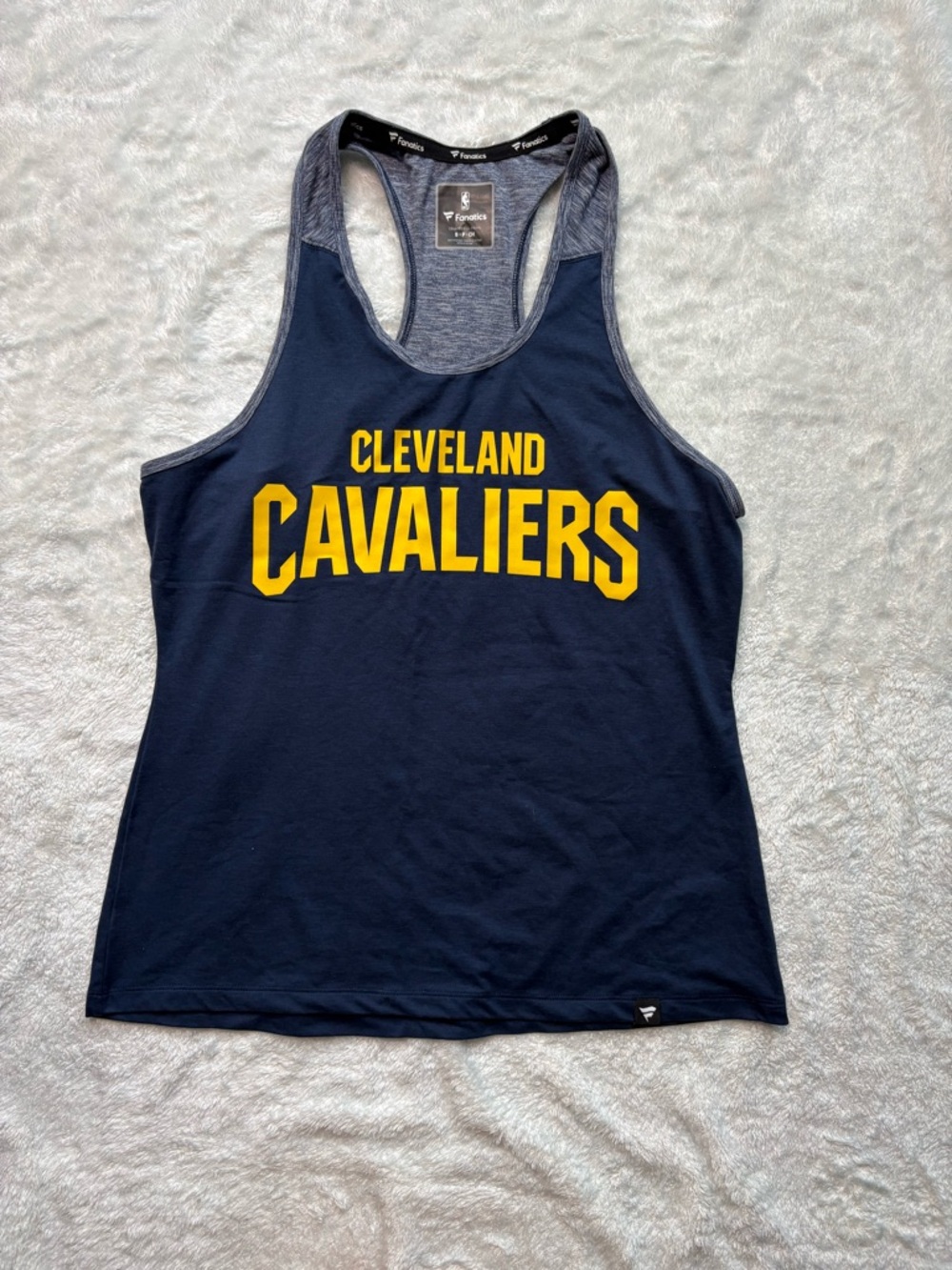 Fanatics Navy and Yellow Cleveland Cavaliers Women's Racerback Tank